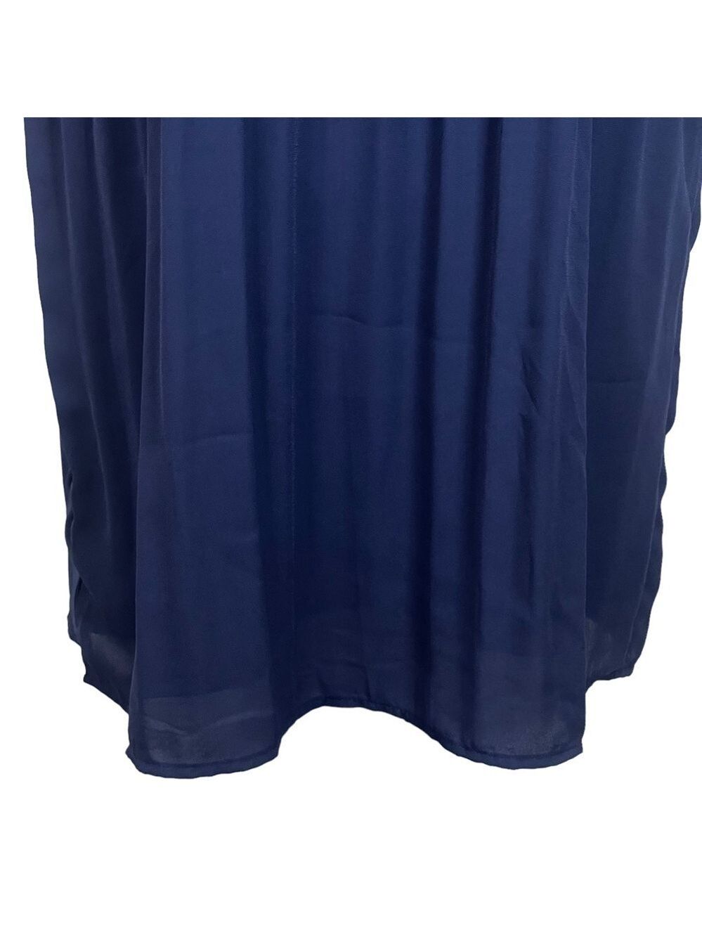 Halston Blue High Neck Keyhole Pleated Ling Sleeved Stretch MIDI Dress S… - Picture 12 of 16
